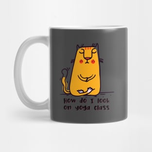 How do I look on yoga class funny yoga and cat drawing Mug